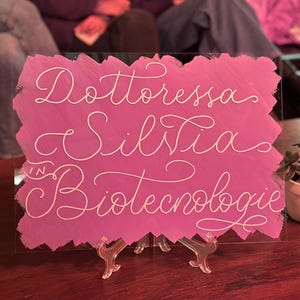 Pannello acrilico in calligrafia con supporto