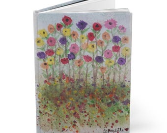 Watercolor Wildflower Field Hardcover Journal | Floral Notebook