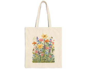 Wildflower Bouquet Tote Bag | Botanical Floral Print