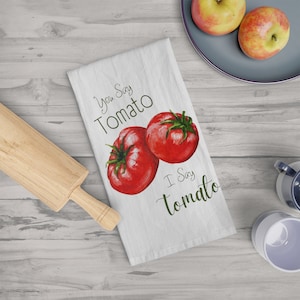 Cotton Tea Towel, Kitchen Towel, Tomato Tea Towel, Garden Lover Towel, Home-decor towel, Veggie Lover, Fun Tea Towels