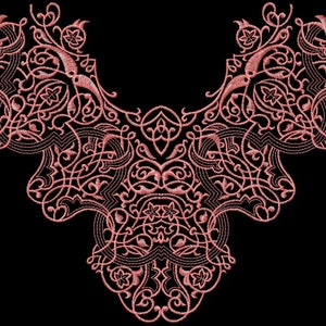 Diseños de bordado de cuello de moda para mujer, diseño de máquina de bordado de cuello - Patrón - Descarga digital