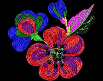 Flower Embroidery Machine Designs, Digital Download Floral Embroidery machine FILE