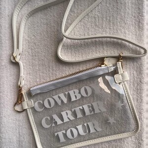 Borsa a tracolla Cowboy Carter / Borsa da concerto / Borsa trasparente bianca