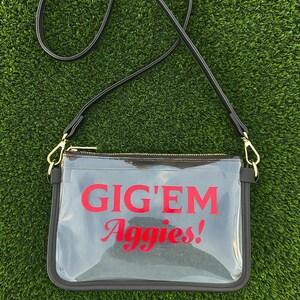 Aggies | Clear Crossbody Purse | | Game Day Bag| Stadium Approved | Accessories
