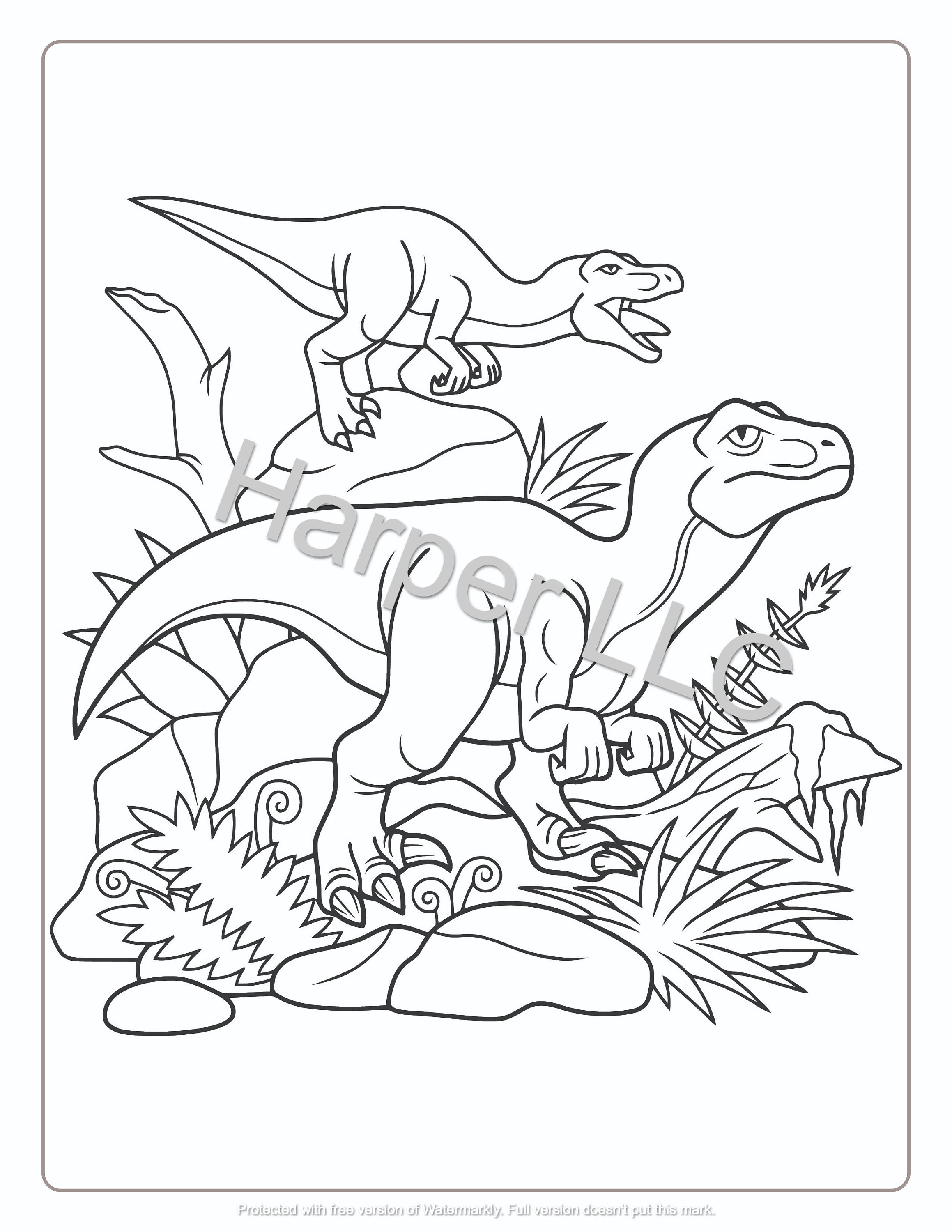 Dinosaur Coloring Pages - Etsy