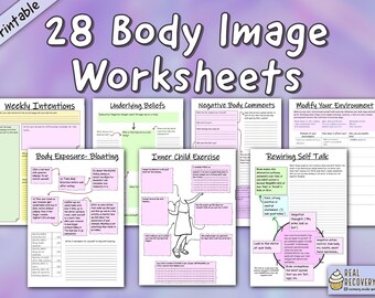 Body Image Worksheets Eating Disorder Recovery Printable