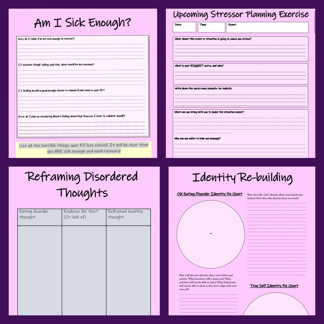 ANOREXIA RECOVERY Mega Pack. Self Help Flashcards Worksheets - Etsy