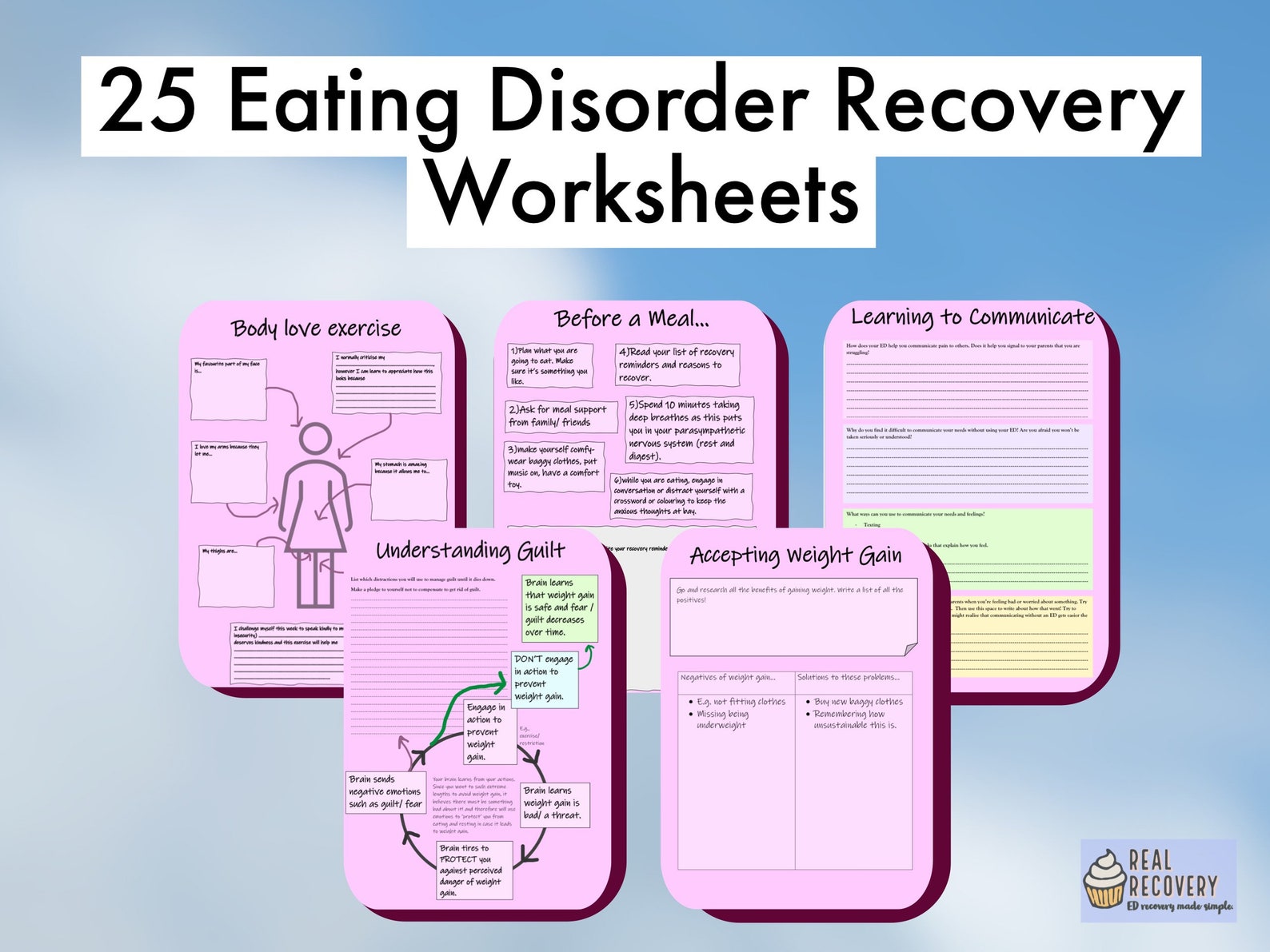 25 Eating Disorder Recovery Worksheets printable - Etsy
