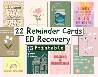 Eating Disorder Recovery Affirmation/ Reminder Cards *DIGITAL*