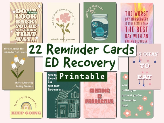 Eating Disorder Recovery Affirmation/ Reminder Cards *DIGITAL*
