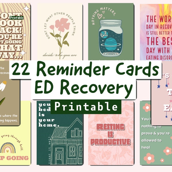 Eating Disorder Recovery Affirmation/ Reminder Cards *DIGITAL*