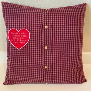 16 inch Memory Pillow keepsake - Custom made