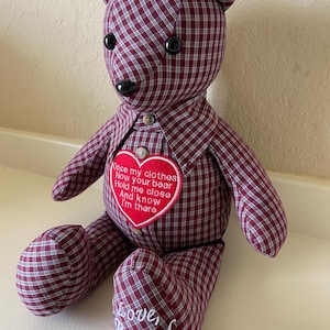 18 inch Memory Bear keepsake - Custom made