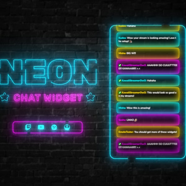 Neon Chat Widget • Glowing Chat Box for Twitch and YouTube Streamers (StreamElements)