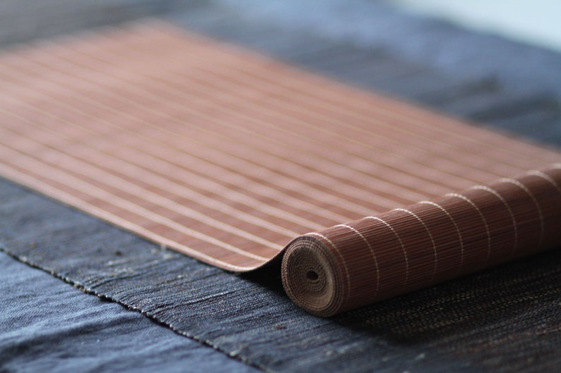 Bamboo Table Runner for Zen Tea Ceremony Terra 30cm x 180cm cm