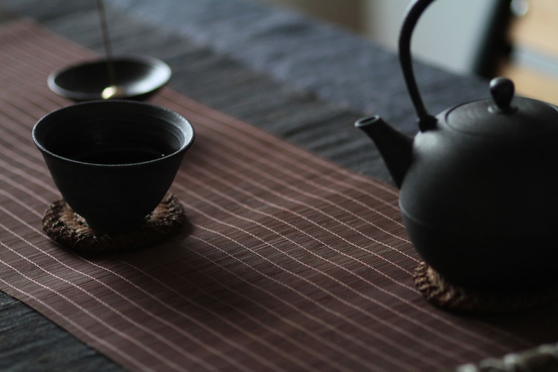 Bamboo Table Runner for Zen Tea Ceremony image 6