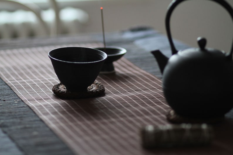 Bamboo Table Runner for Zen Tea Ceremony image 10