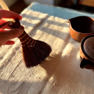 Natural Coir Fibre table broom for gong fu tea ceremony. Handmade