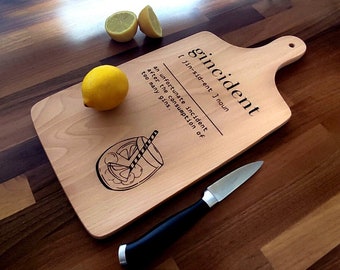 LARGE - Gin & Tonic "Gincident" Cutting / Chopping Board