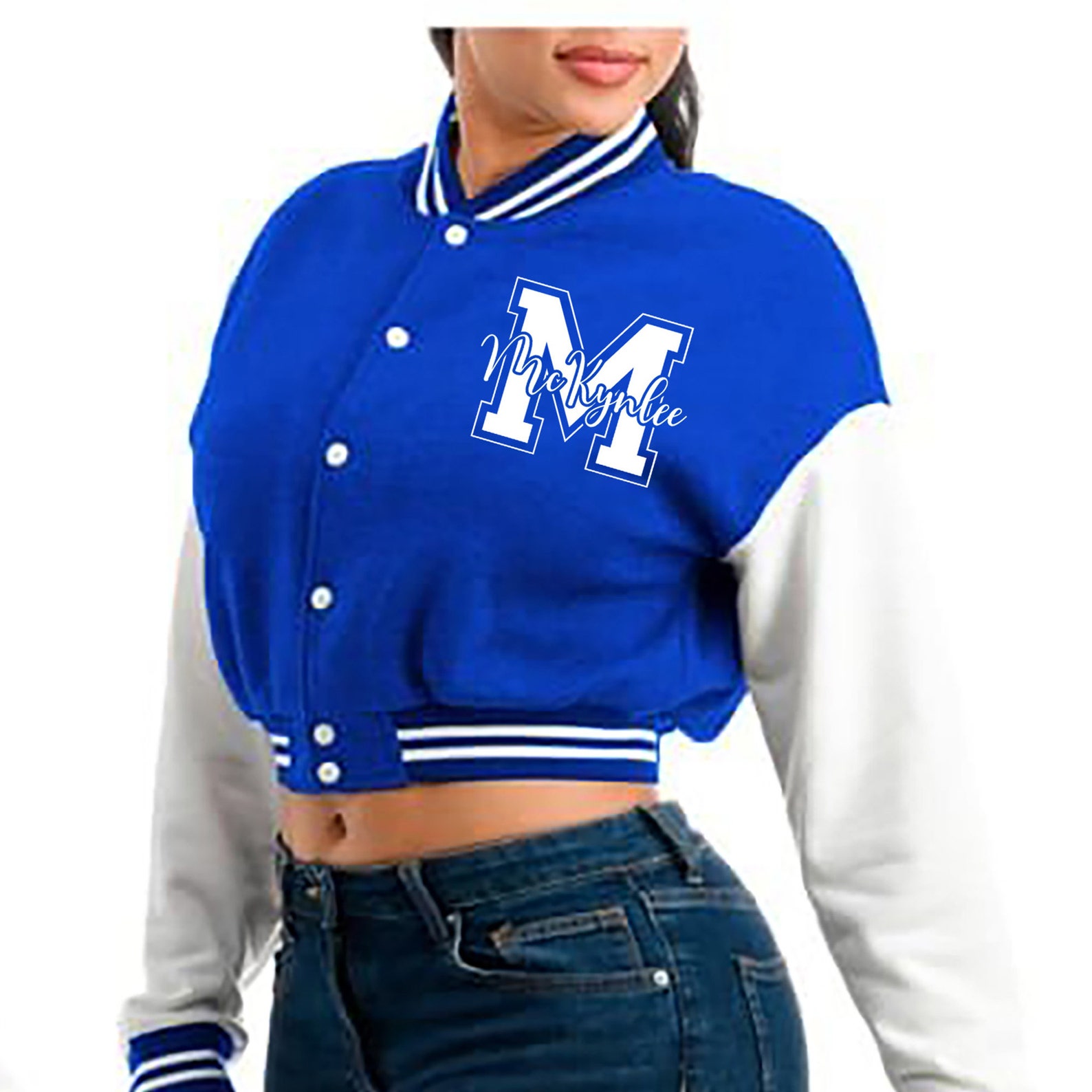 Personalized Cropped Varsity Letter Jacket With Design on Etsy