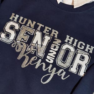 Senior Personalized Gear- Split- available in Short Sleeve Tee, Long sleeve Tee, Sweatshirt or Hoodie and/or Skirt--ANY class--choose colors