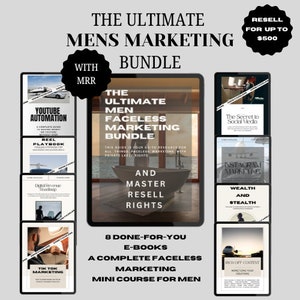 Mens Digital Marketing, Mens social media content, Instant Download, Digital Marketing with MRR, PLR, Mens Faceless