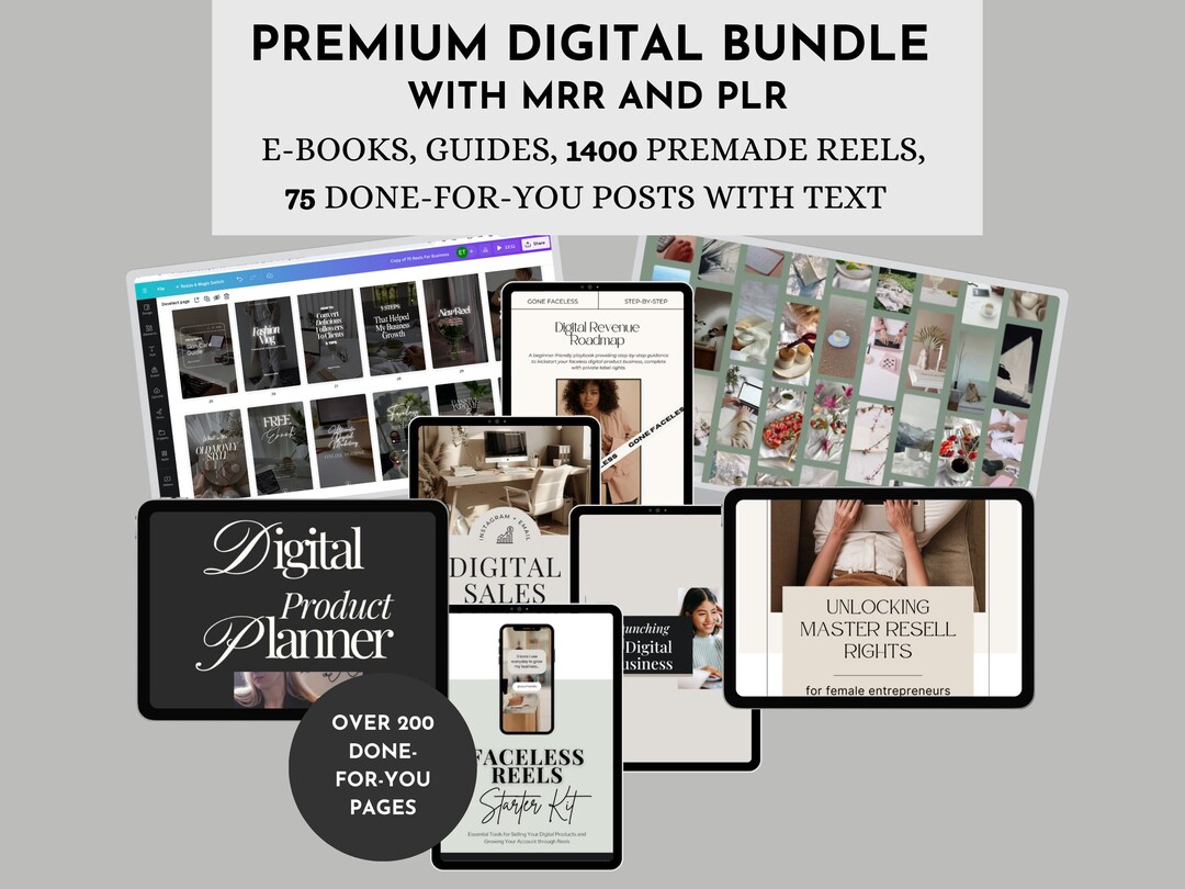 200 PLR MRR Done for You Digital Products Bundle Passive Income ...