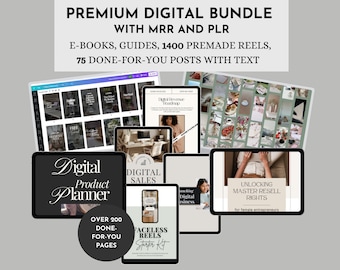 200 PLR MRR Done For You Digital Products Bundle Passive Income Marketing Guide Ebook Template Reels Posts Master Resell Rights DFY Faceless