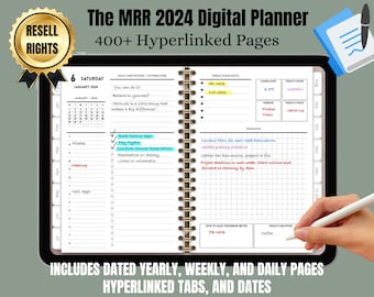 Digital Planner, Goodnotes Planner, iPad Planner, Notability Planner, Dated Digital Planner, 2024, Resell Rights