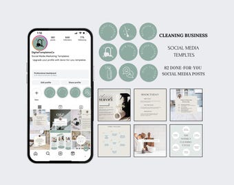 Cleaning Business Social Media Bundle | Cleaning Services Post Templates | Housekeeping Posts, Cleaning Business Marketing