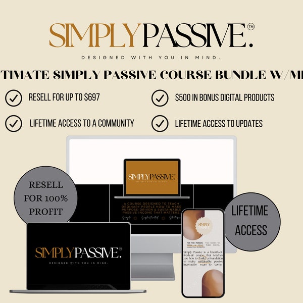 Simply Passive Digital Marketing Course for Beginners with MRR Master Resell Rights Digital Marketing BUNDLE BONUS faceless reels