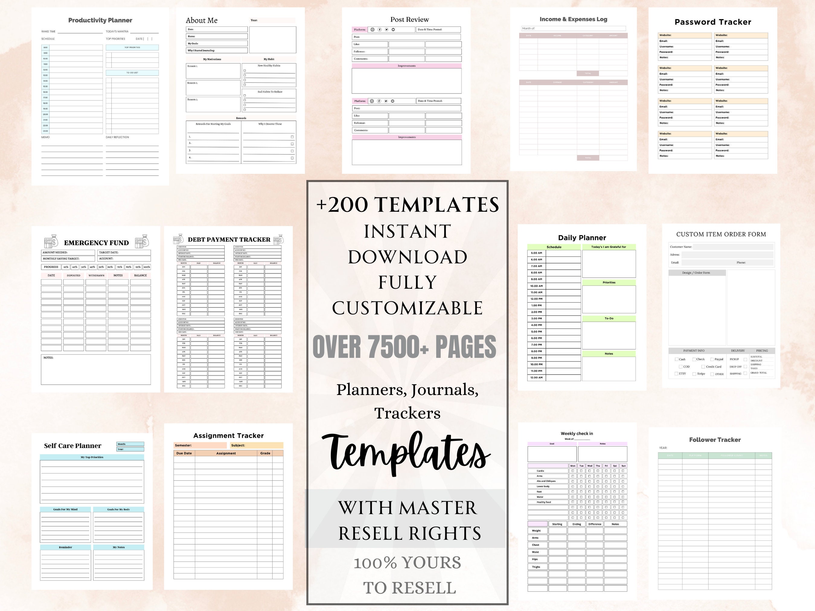 PLR Planner Bundle, MRR Resell, Private Label Rights, Master Resell ...