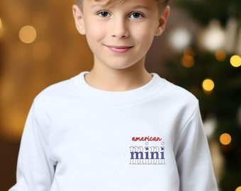 Embroidered American Mini Sweatshirt, Patriotic Kids Apparel