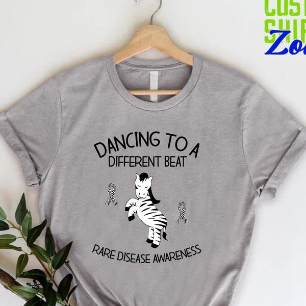 Dancing To A Different Beat Shirt,Rare Disease Awareness Shirt,Animal Zebra Gift,Zebra Ribbon Shirt,Rare Disease Awareness Shirt