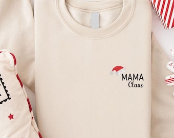 Embroidered Matching Family Christmas Sweatshirts, Custom Holiday Family Sweaters
