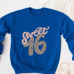 Girls Sweet 16 Present Birthday Party Football Jersey Pullover Hoodie