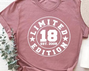 18th Birthday Shirt, Est 2008 Shirt, Birthday Shirt for 18 Year Old Boy, Birthday Countdown Tshirt, 18th Birthday Gift for 18th Birthday