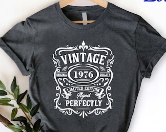 Vintage 1976 T-Shirt,1976 Birthday Clothing,Vintage 1976 Birthday Gift,50th Birthday Shirt,50th Birthday Men Shirt,Fabulous 50th Party Shirt