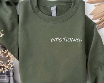 Embroidered Emotional Sweatshirt, Mental Health Awareness Sweater, Kindness Gift