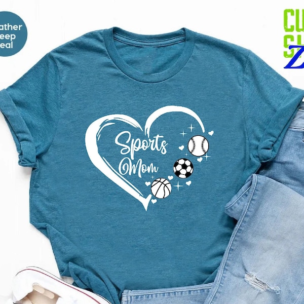 Sports Ball Mom Shirt,Gift for Mothers,Baseball Mom Tee,Football Tee for Women,Game Day Shirts,Supportive Mother Gift Idea,Baseball Grandma