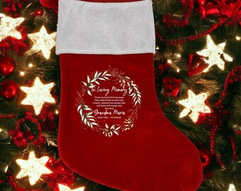 Personalized In Loving Memory Christmas Stocking,Custom Memorial Stockings,Grandma In Memory Christmas Stocking,Christmas Gifts