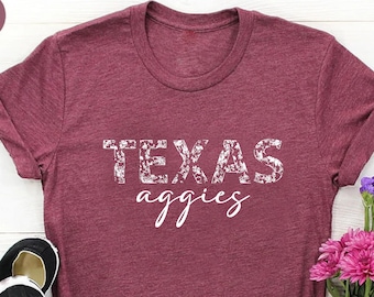 Texas Aggies Shirt, Howdy Shirt for Women, Collage Student Shirt, Football Shirt, Texas Aggies Mom Outfit, Texas Graphic Tee, Aggies Gift