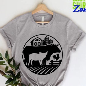Farm Animal Shirt,Farmer Market Shirt,Cow Pig Chicken Shirt,Farmhouse Shirt,Farm Life Shirt, Country Shirt, Western Tee, Country House Shirt