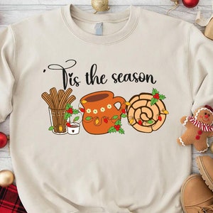 Mexican Christmas Sweatshirt, Tis the Season for Tamales, Concha Sweatshirt, Spanish Merry Christmas, Mexican Holiday Gift, Feliz Christmas