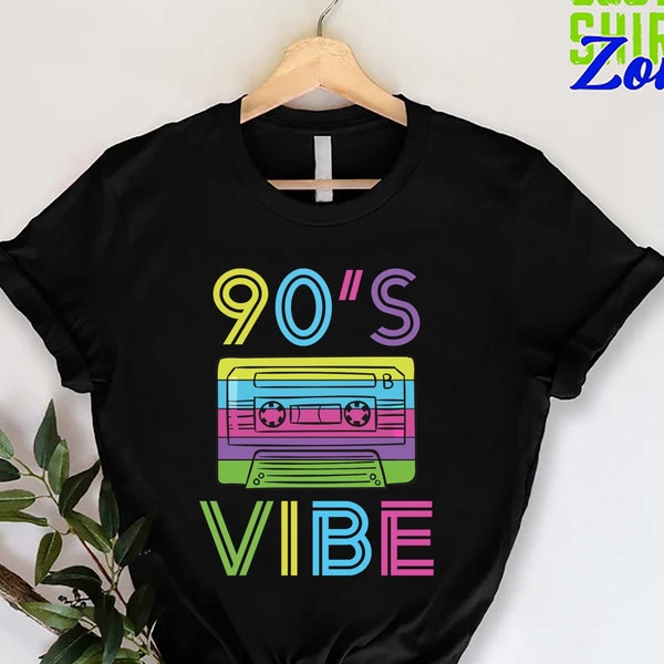 90's Cassette Vibe T-Shirt, 90's Party Costume, 90s Birthday Present Gift, Retro Vintage 90's Clothing, Girls 90's Party Matching Shirt