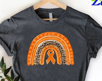 Leukemia Cancer Awareness Shirt, Leukemia Cancer Ribbon Shirt, Kidney Cancer Tee, Rainbow Cancer Shirt for Woman, Cancer Fighter Gift