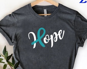 Hope for a Cure Ovarian Cancer T-shirt, Ovarian Cancer Awareness Shirt, Recovery Shirt, Heal Cancer Gift, Cancer Women Shirt, Warrior Gift