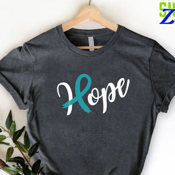 Hope for a Cure Ovarian Cancer T-shirt, Ovarian Cancer Awareness Shirt, Recovery Shirt, Heal Cancer Gift, Cancer Women Shirt, Warrior Gift