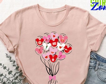 Valentines Day Shirt, Disney Balloon T-Shirts, Disney Valentine Tee, Valentines Balloons Gifts, Gift Ideas For Girlfriend and Boyfriend