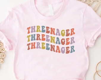 Groovy 3rd Birthday Shirt Toddler, Retro Wavy Three Kids Tee, Sassy Toddler Outfit